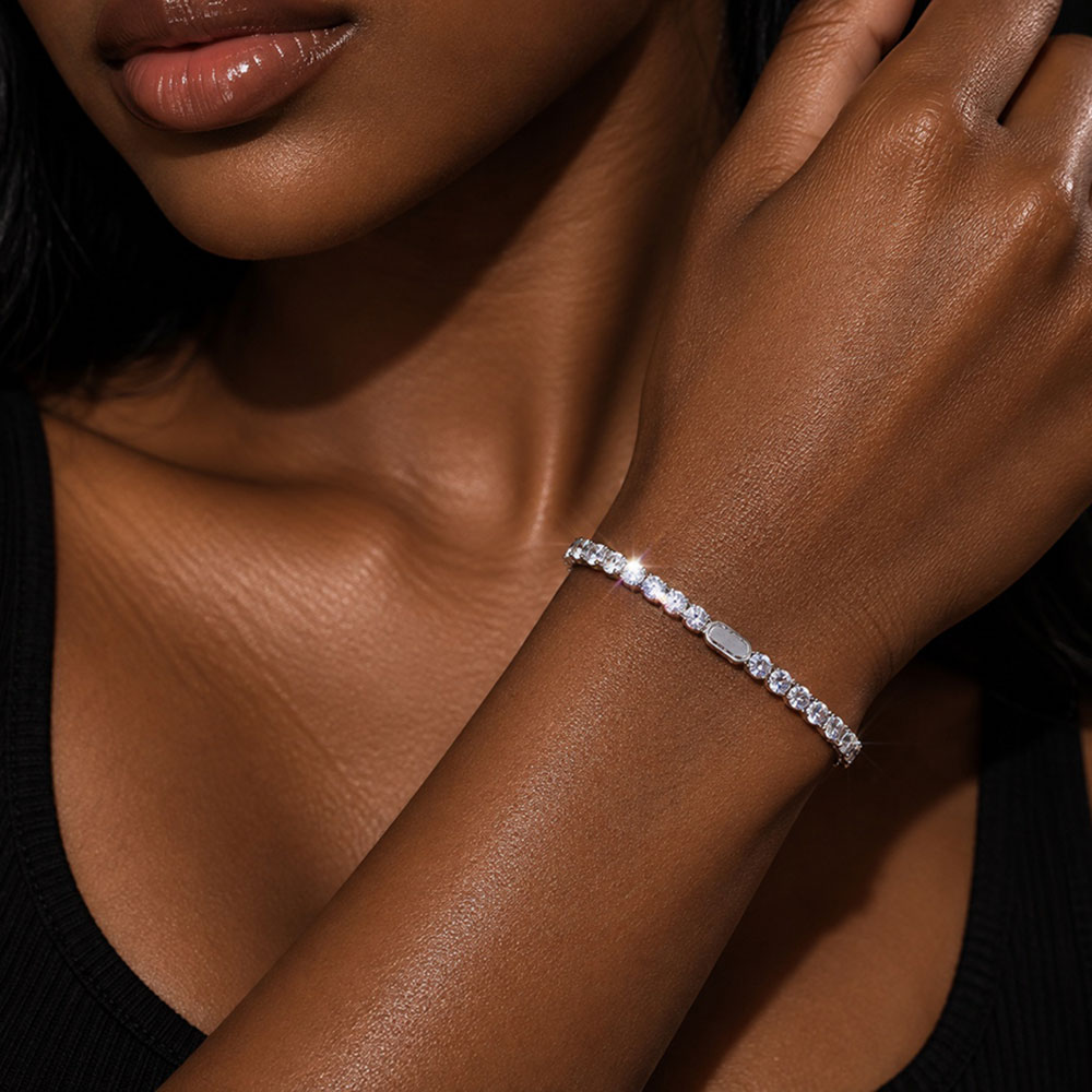 Tennis Bracelet Cubic - ESKEEM 3/4/5mm Tenis Bilekliği, Işıltılı Kübik