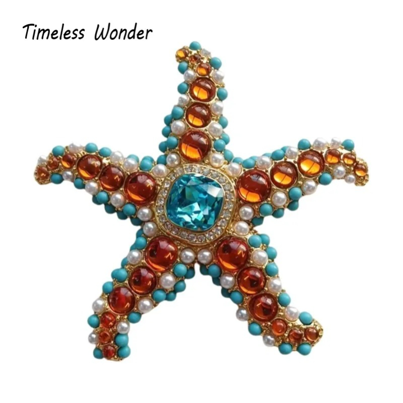Vintage Brooch Pin - Zamansız Wonder Retro Zirkon Geo Cam