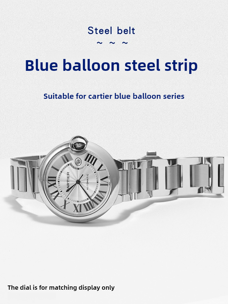 Cartier Watch Ballon Bleu - Paslanmaz çelik saat kayışı, Cartier mavi