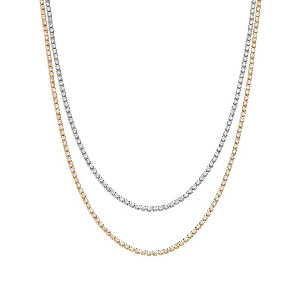 Tennis Bracelet Cubic - 2mm Tenis Zinciri Kolye Kadın Gümüş