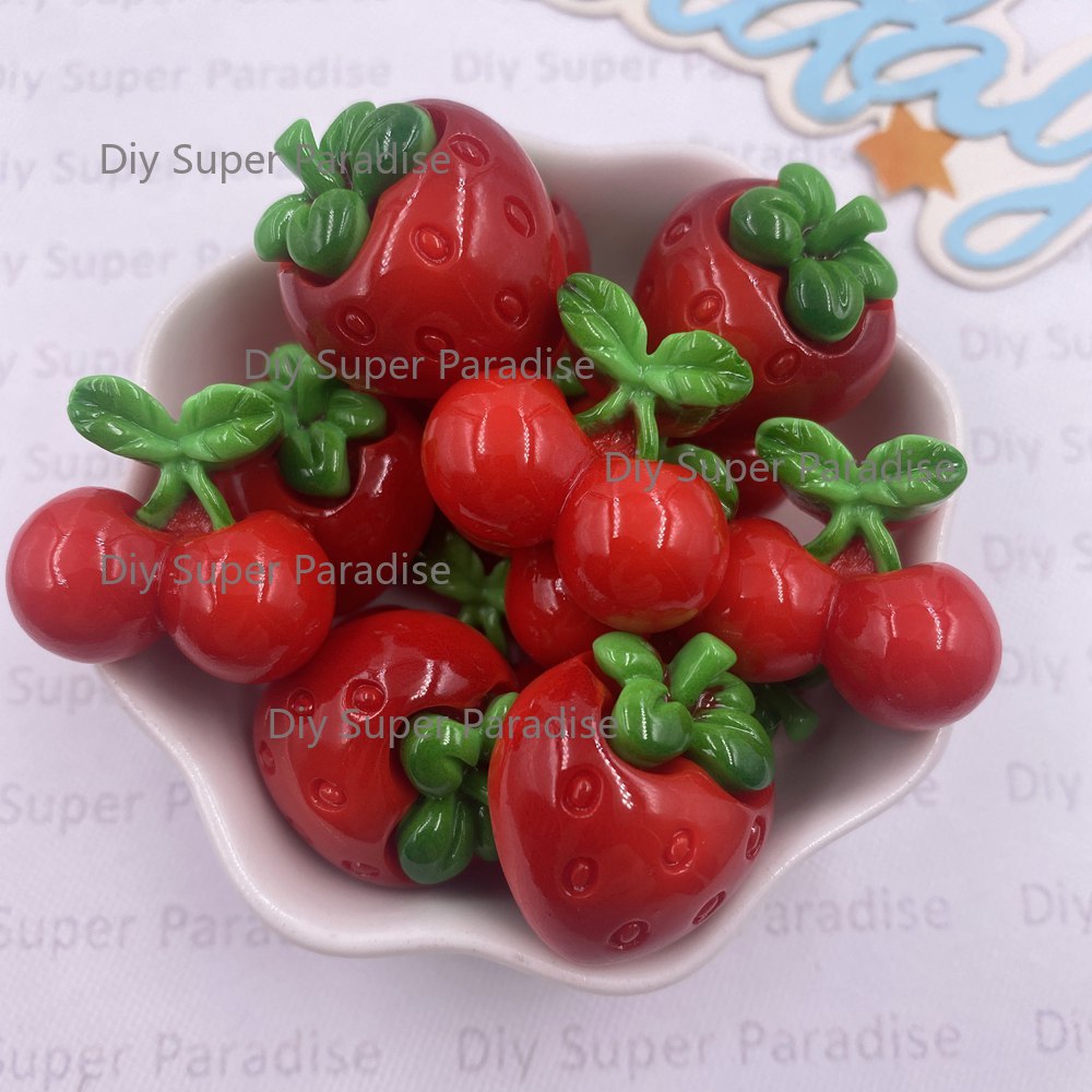 Paradise Jewelry & Watches Llc Miami - 8 adet reçine Kawaii renkli kırmızı