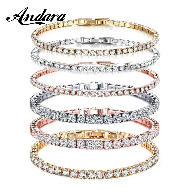 925 Ayar Gümüş Gül Altın Tenis - Tennis Bracelet Cubic incelemesi ve fiyatı