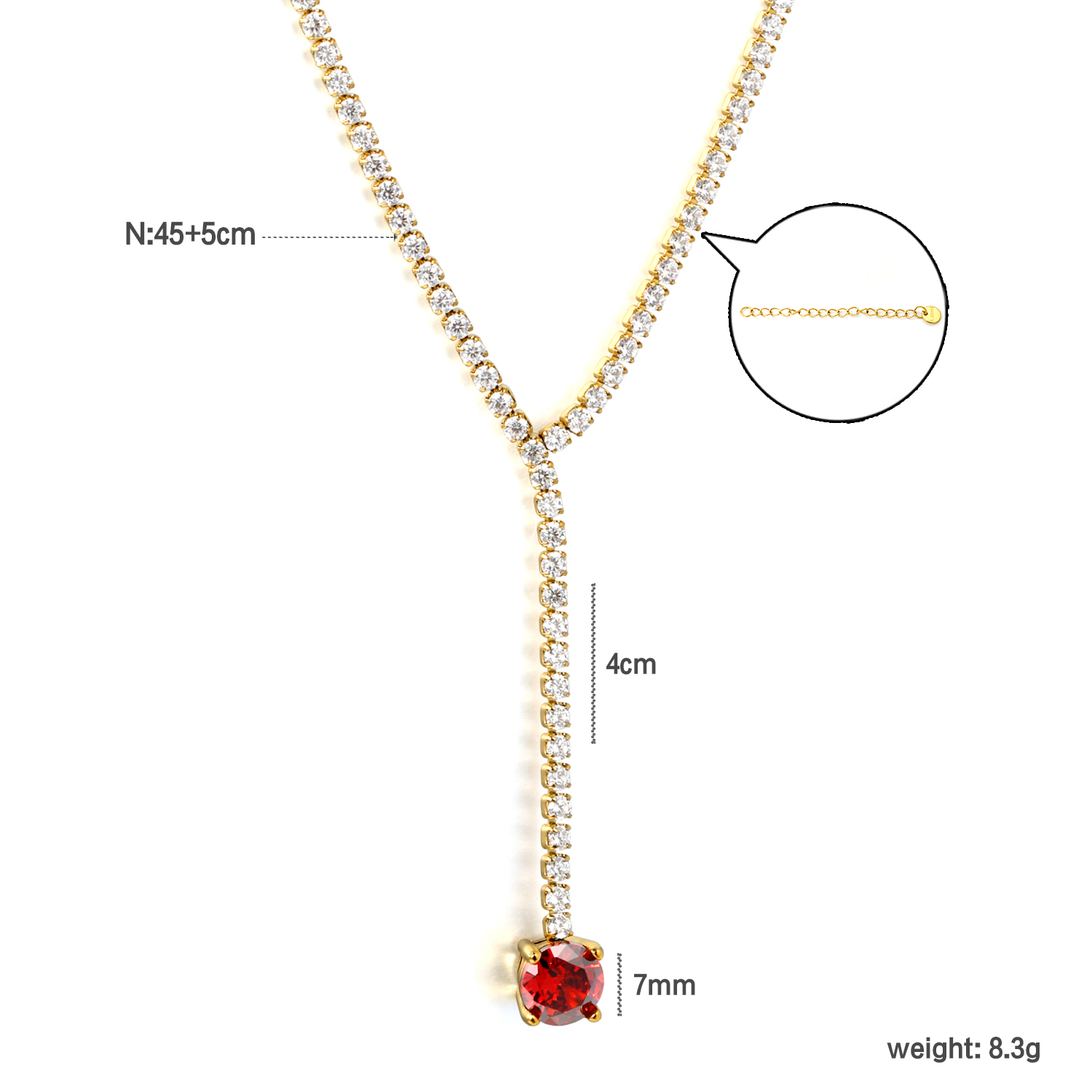 Kırmızı Kübik Zirkon Tenis Kol - Tennis Bracelet Cubic incelemesi ve fiyatı