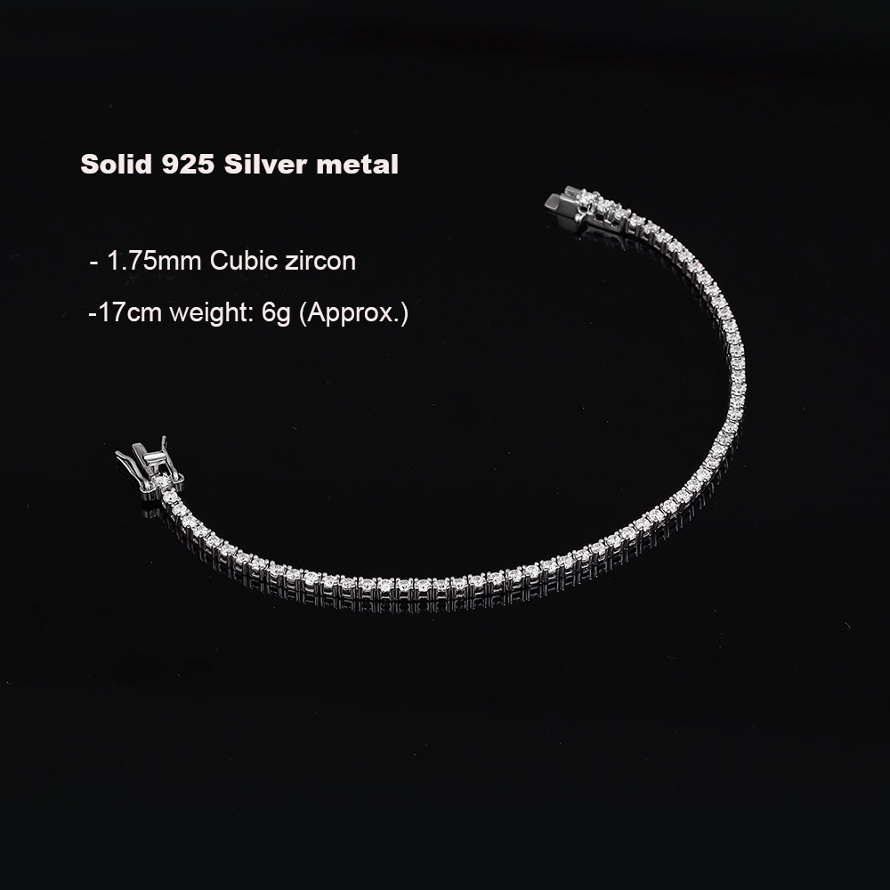 Gerçek Gümüş 1.75mm/1.5mm Beya - Tennis Bracelet Cubic incelemesi ve fiyatı
