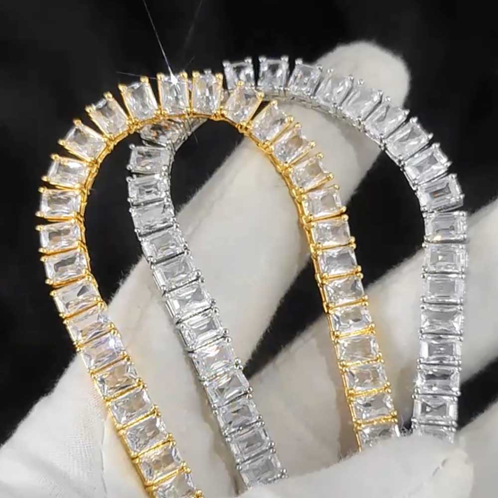 6mm Dikdörtgen Zirkon Bling Ka - Tennis Bracelet Cubic incelemesi ve fiyatı